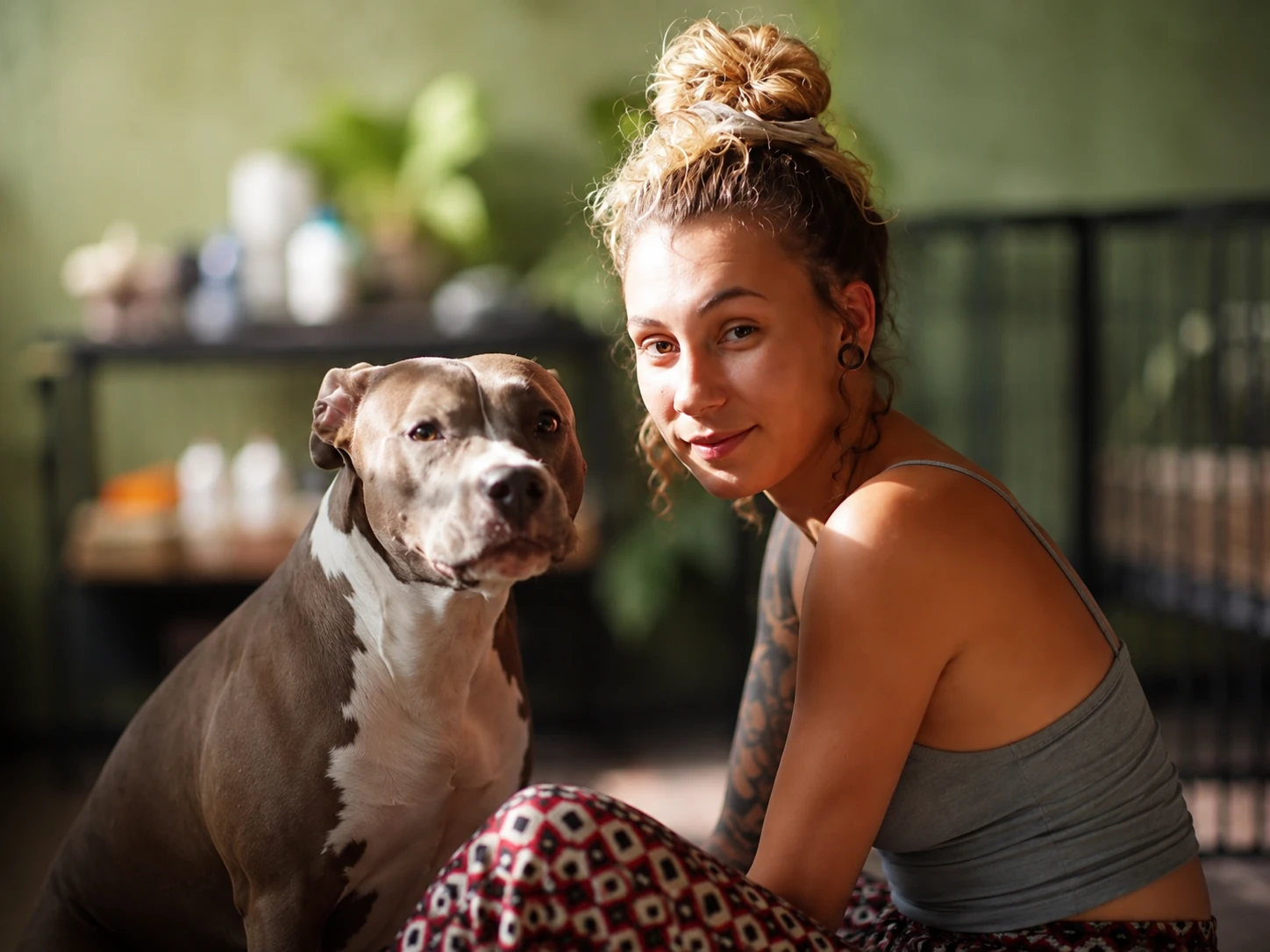 Brooke with a freshly groomed dog